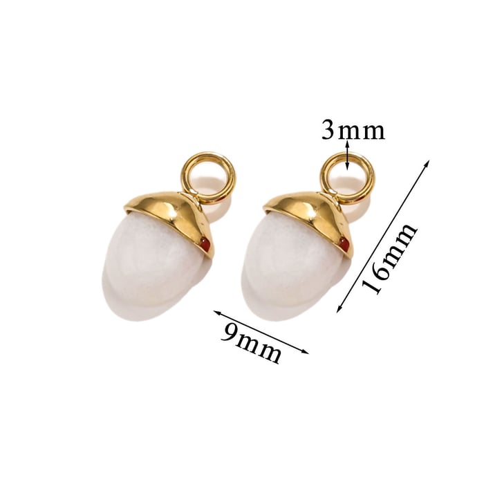 1 Piece Elegant Retro Style Oval Shape Stainless Steel  Gold Color Inlay Natural Stone Women's Pendant 